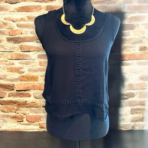 Lush size small black‎ cropped tank top crochet tank top